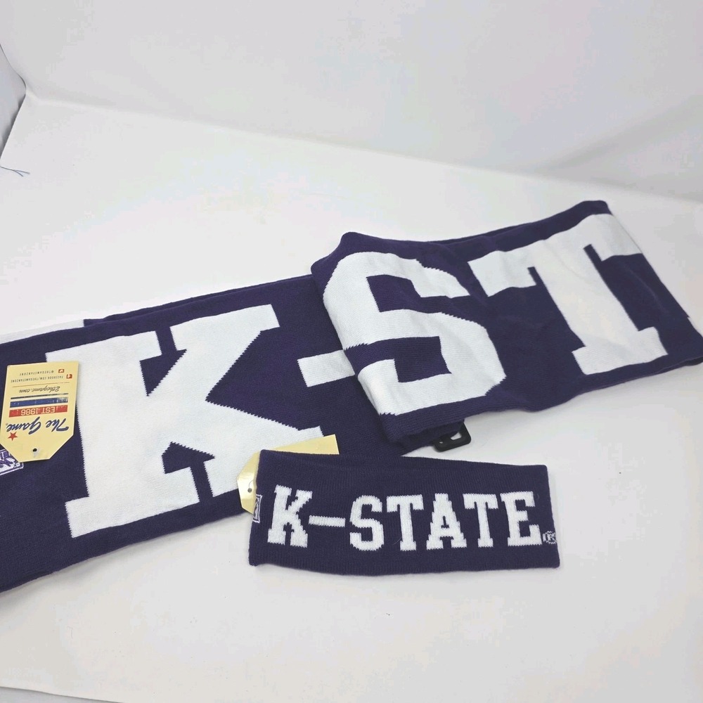 The Game Scarf & Headband Women OS Purple Kansas State Wildcats Knit Acrylic
